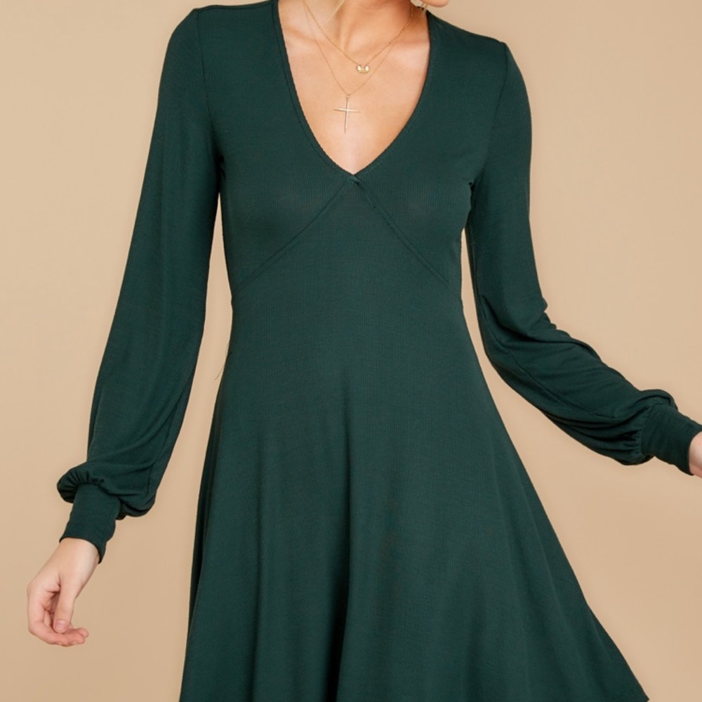 The Pine Grove Micro Rib Long Sleeve Dress